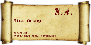 Miss Arany névjegykártya